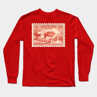 Sydney Harbour Bridge Postage Stamp Long Sleeve T-Shirt